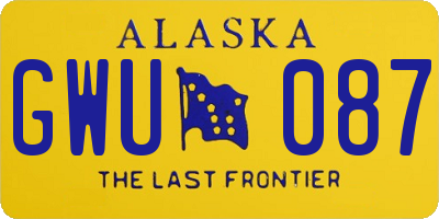 AK license plate GWU087