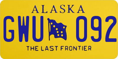 AK license plate GWU092