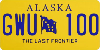 AK license plate GWU100