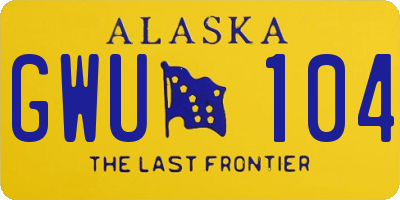 AK license plate GWU104