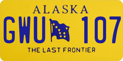 AK license plate GWU107