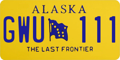 AK license plate GWU111