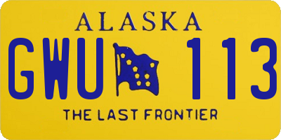 AK license plate GWU113