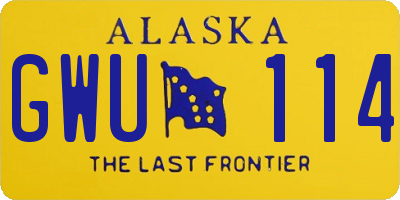 AK license plate GWU114