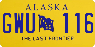 AK license plate GWU116