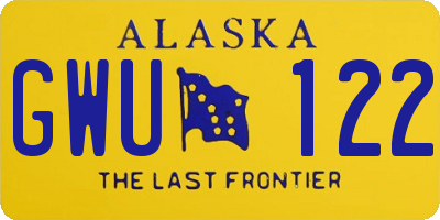 AK license plate GWU122