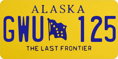 AK license plate GWU125