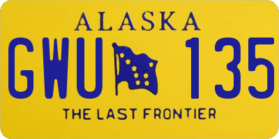 AK license plate GWU135