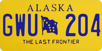 AK license plate GWU204