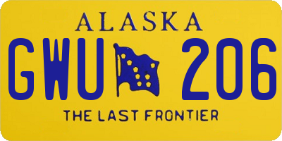 AK license plate GWU206