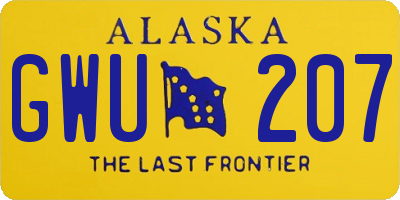 AK license plate GWU207