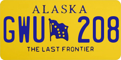 AK license plate GWU208