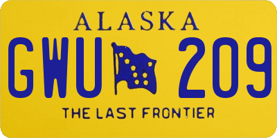 AK license plate GWU209