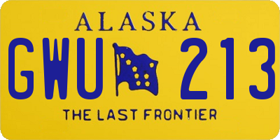 AK license plate GWU213