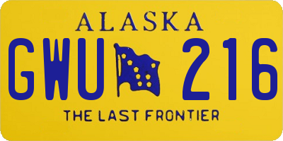 AK license plate GWU216