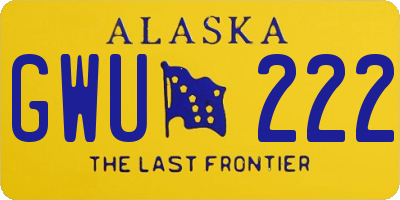 AK license plate GWU222