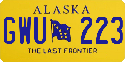 AK license plate GWU223