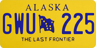 AK license plate GWU225