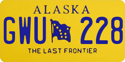 AK license plate GWU228