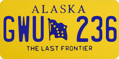 AK license plate GWU236