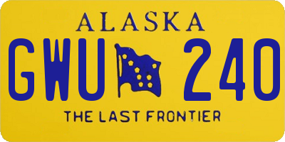 AK license plate GWU240