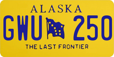 AK license plate GWU250