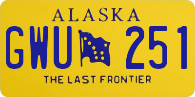 AK license plate GWU251