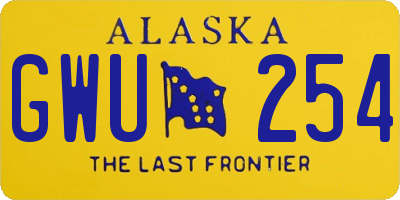 AK license plate GWU254