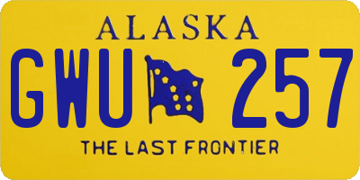 AK license plate GWU257