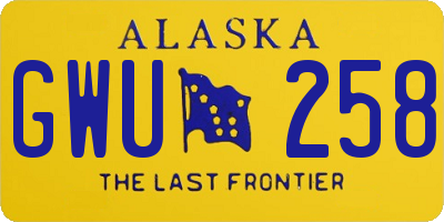 AK license plate GWU258