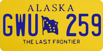 AK license plate GWU259