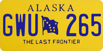 AK license plate GWU265