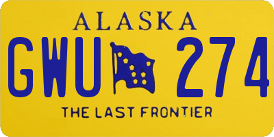 AK license plate GWU274