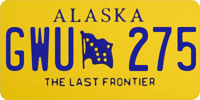 AK license plate GWU275