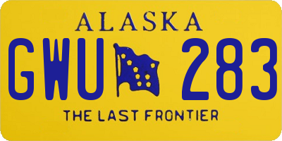 AK license plate GWU283