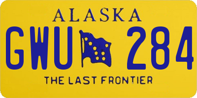 AK license plate GWU284