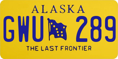 AK license plate GWU289