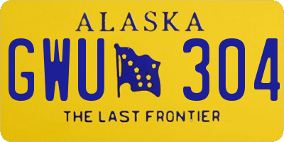 AK license plate GWU304