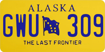 AK license plate GWU309