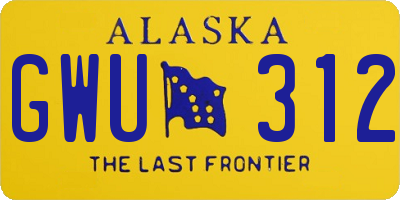 AK license plate GWU312