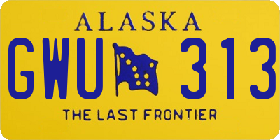 AK license plate GWU313