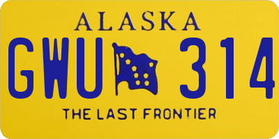 AK license plate GWU314