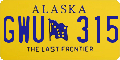 AK license plate GWU315