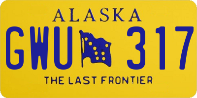 AK license plate GWU317