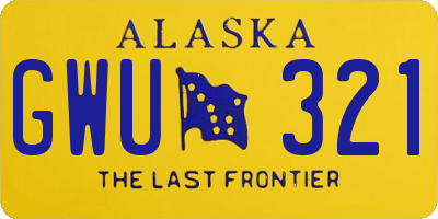 AK license plate GWU321