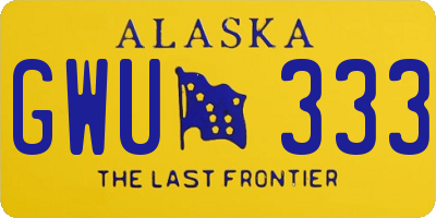 AK license plate GWU333