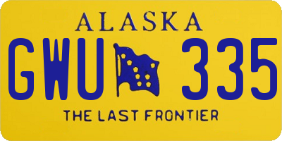 AK license plate GWU335