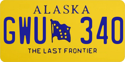 AK license plate GWU340