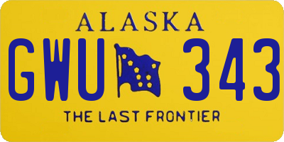 AK license plate GWU343