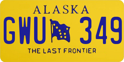 AK license plate GWU349